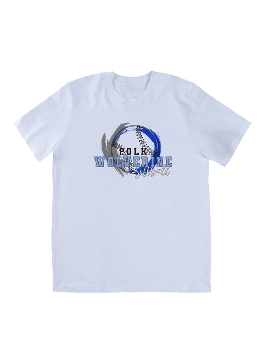 Polk County Wolverines Softball Black Stitch Short Sleeve T-shirt