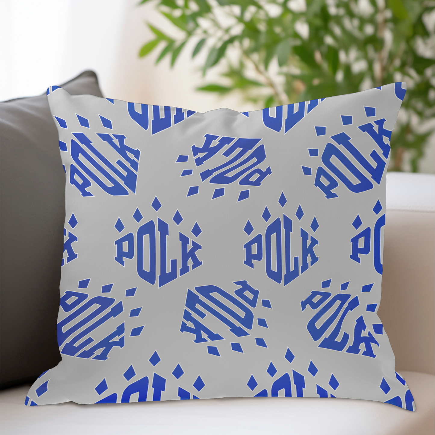 Polk Logo Pattern Throw Pillow