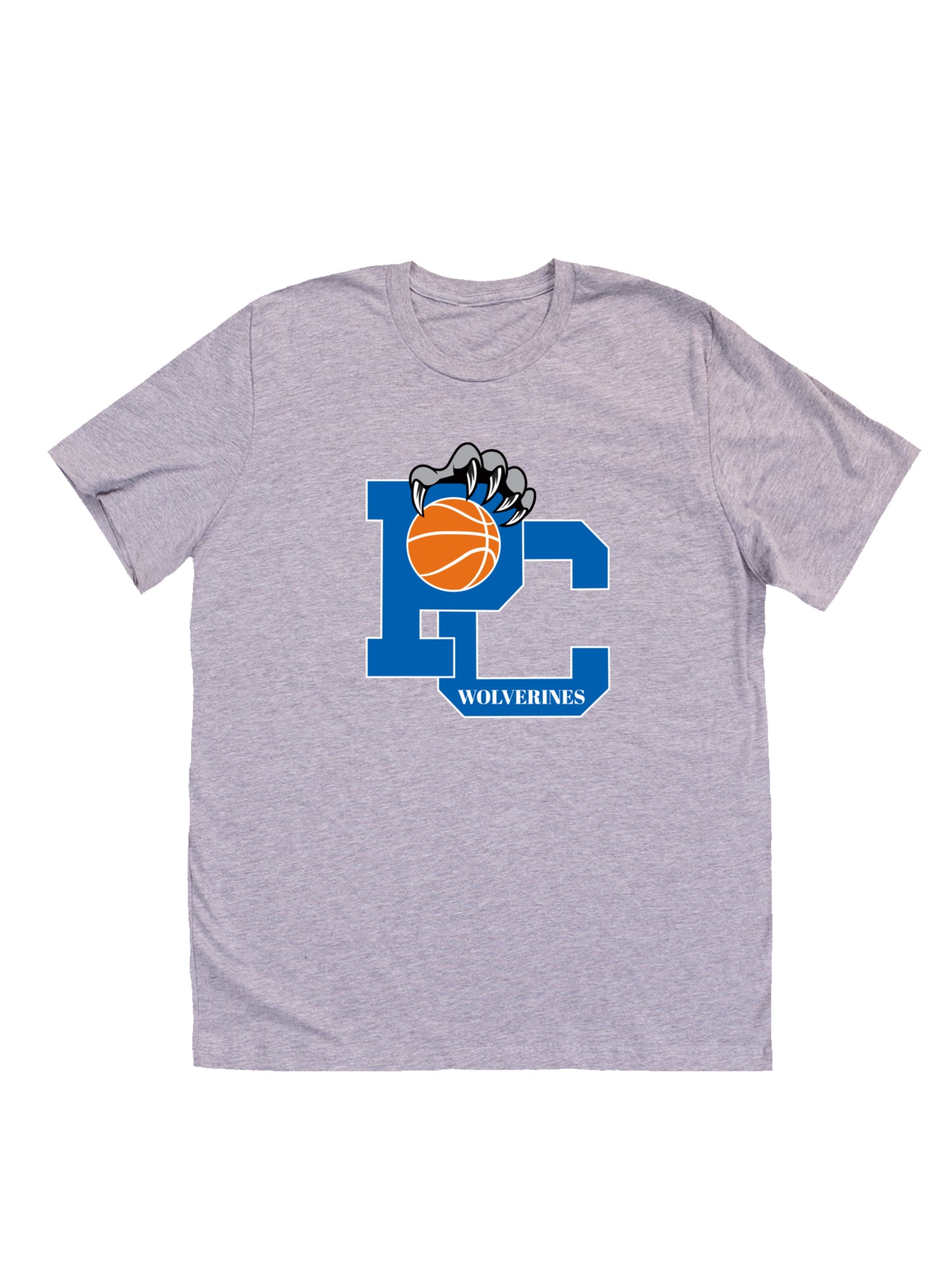 Polk County Basketball Wolverines Claws in Blue Short Sleeve T-shirt