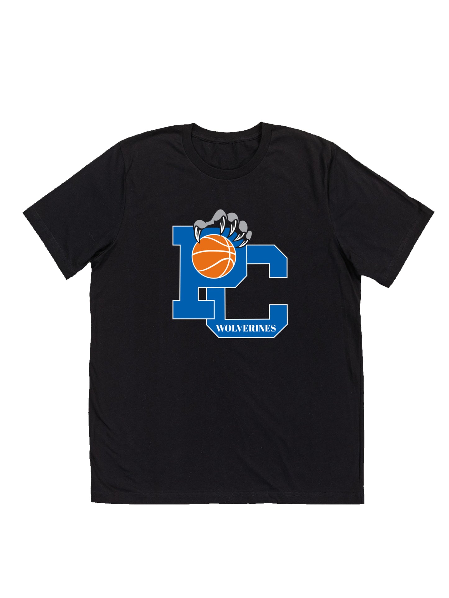 Polk County Basketball Wolverines Claws in Blue Short Sleeve T-shirt