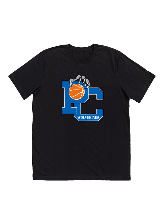 Polk County Basketball Wolverines Claws in Blue Short Sleeve T-shirt