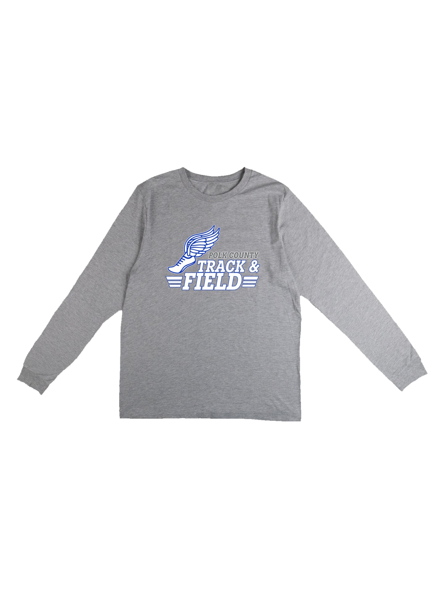 Polk County Schools Track & Field White Logo Long Sleeve T-shirt