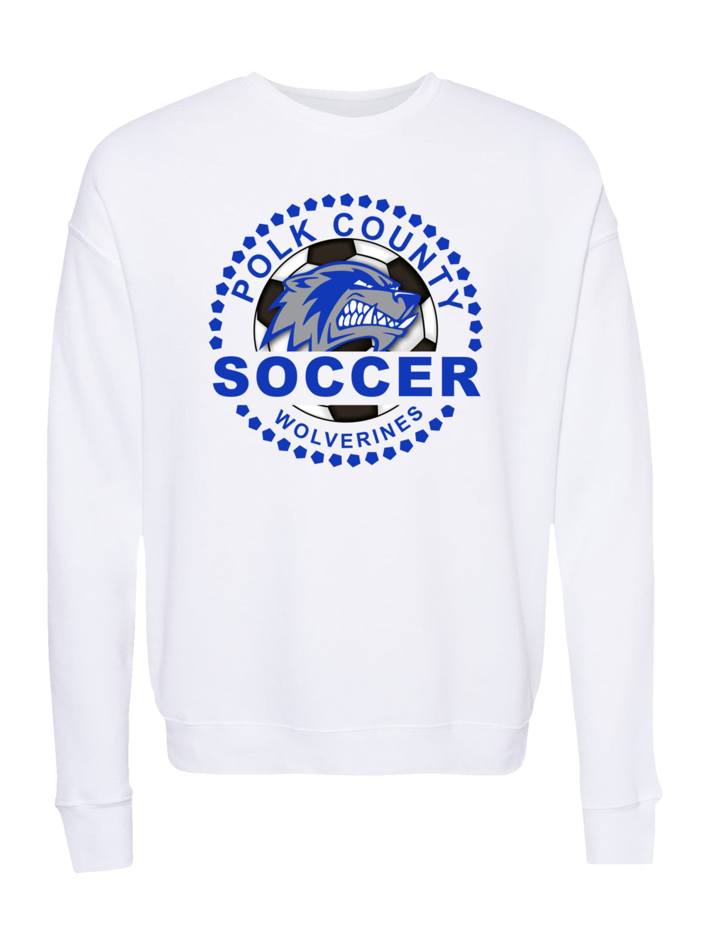 Polk County Wolverines Blue Logo Fleece Drop Shoulder Sweatshirt