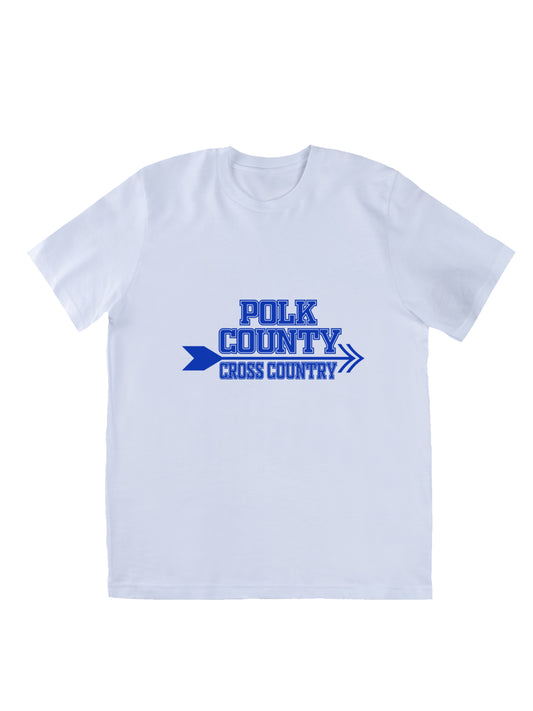 Polk County Cross Country Blue Logo Short Sleeve T-shirt