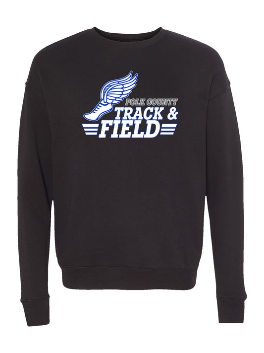 Polk County Schools Track & Field White Logo Fleece Sweatshirt