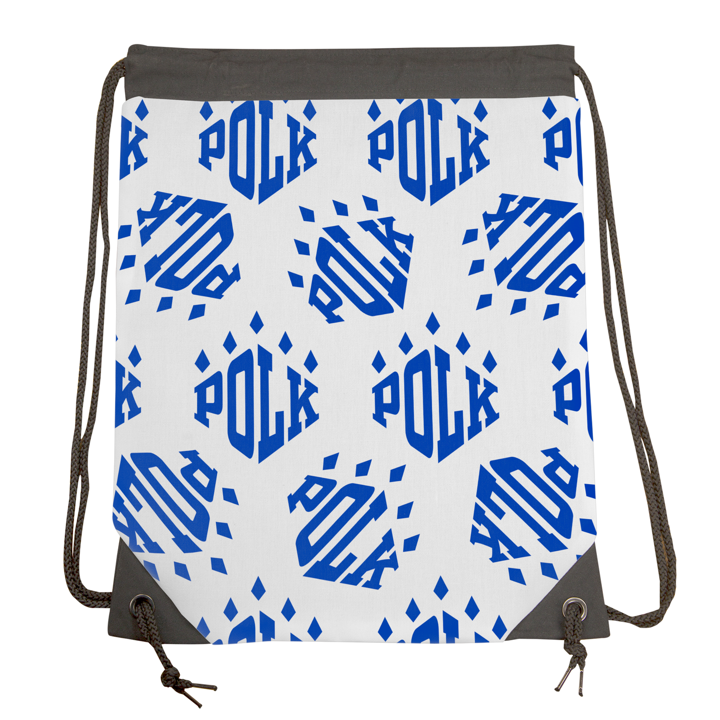 PolkPaw Logo Pattern, Blue Drawstring Gymbag