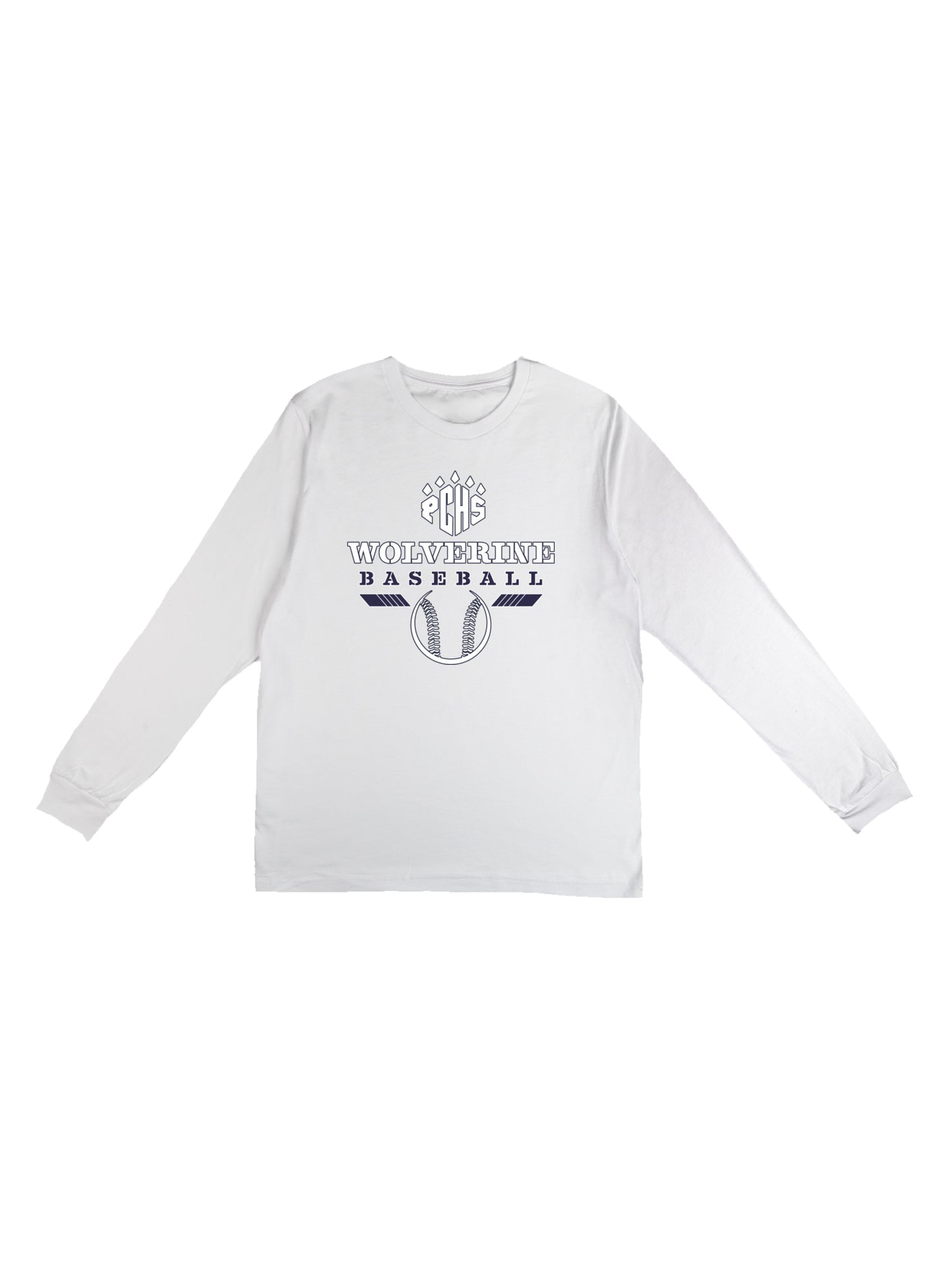 PCHS Wolverine Baseball Logo Long Sleeve T-shirt