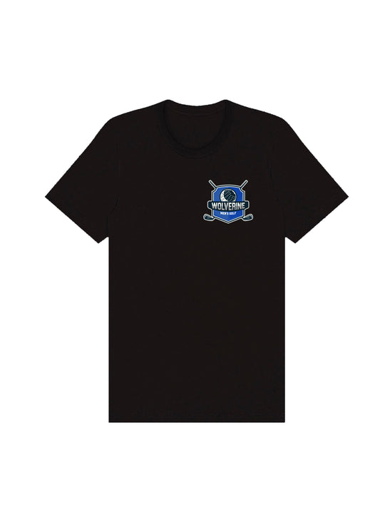Wolverine Men's Golf Shield Logo with Men Jersey Short Sleeve T-shirt