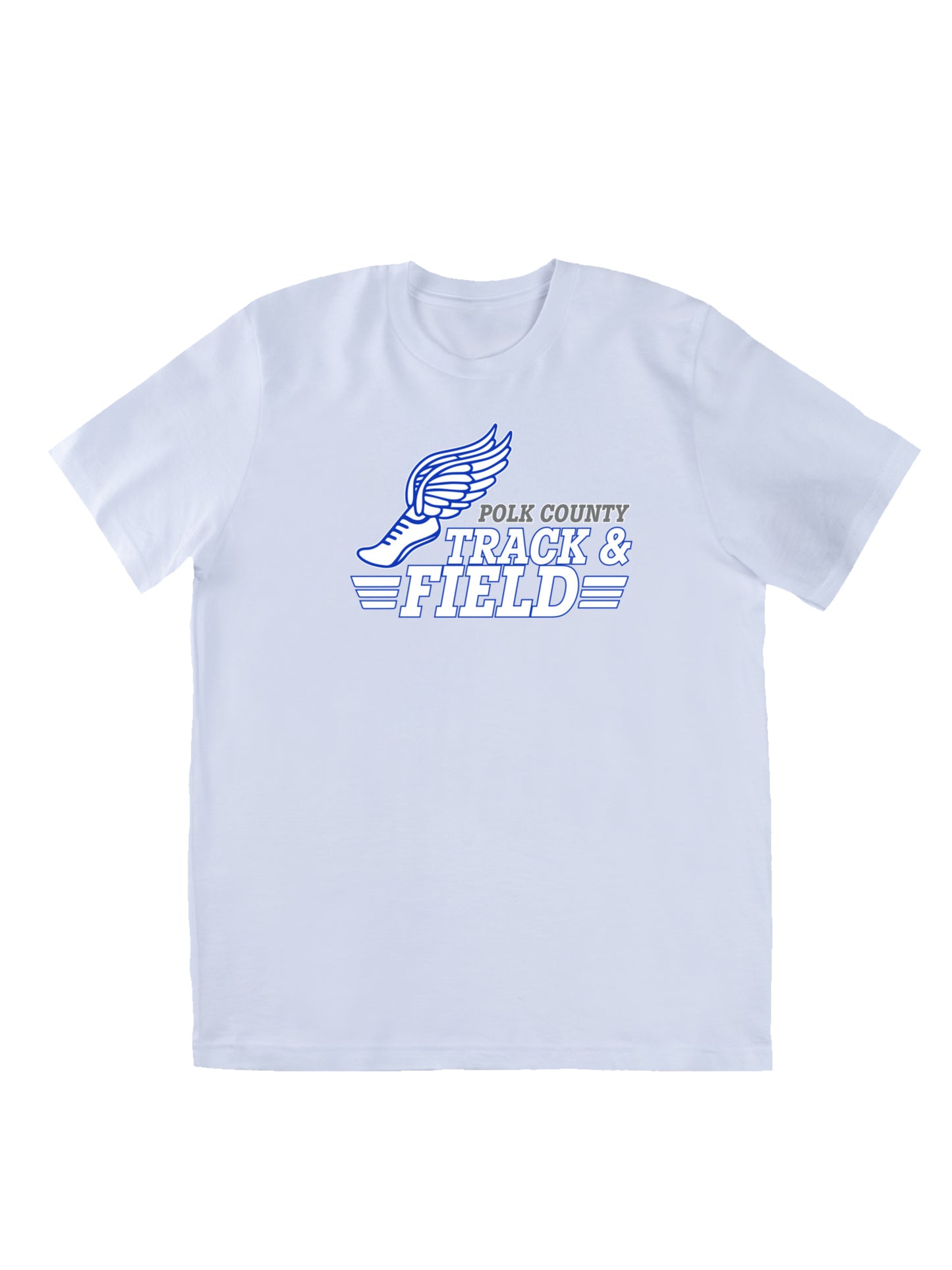 Polk County Schools Track & Field White Logo Short Sleeve T-shirt