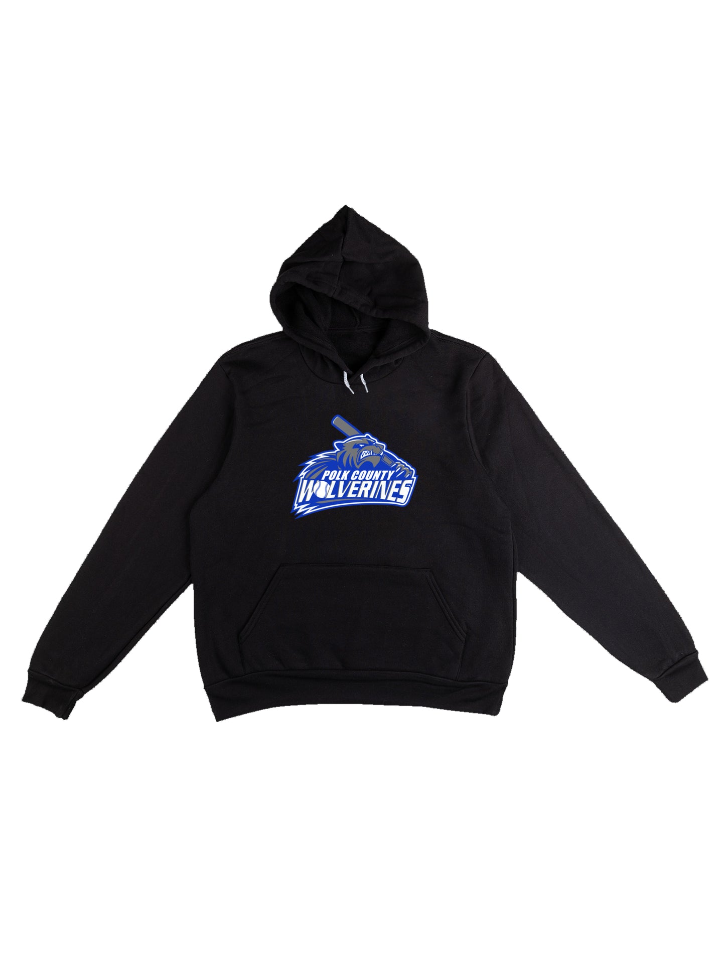 Polk County Wolverines Baseball Logo Fleece Pullover Hoodie