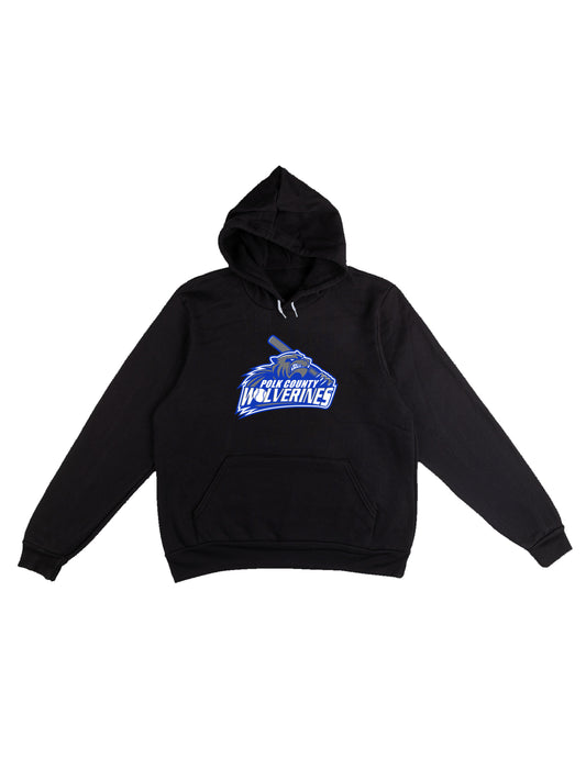 Polk County Wolverines Baseball Logo Fleece Pullover Hoodie