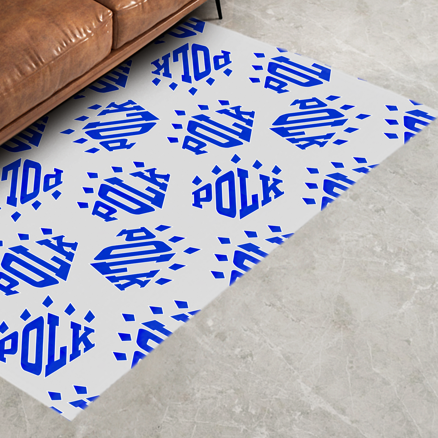Polk Logo Pattern Rectangular Area Rugs