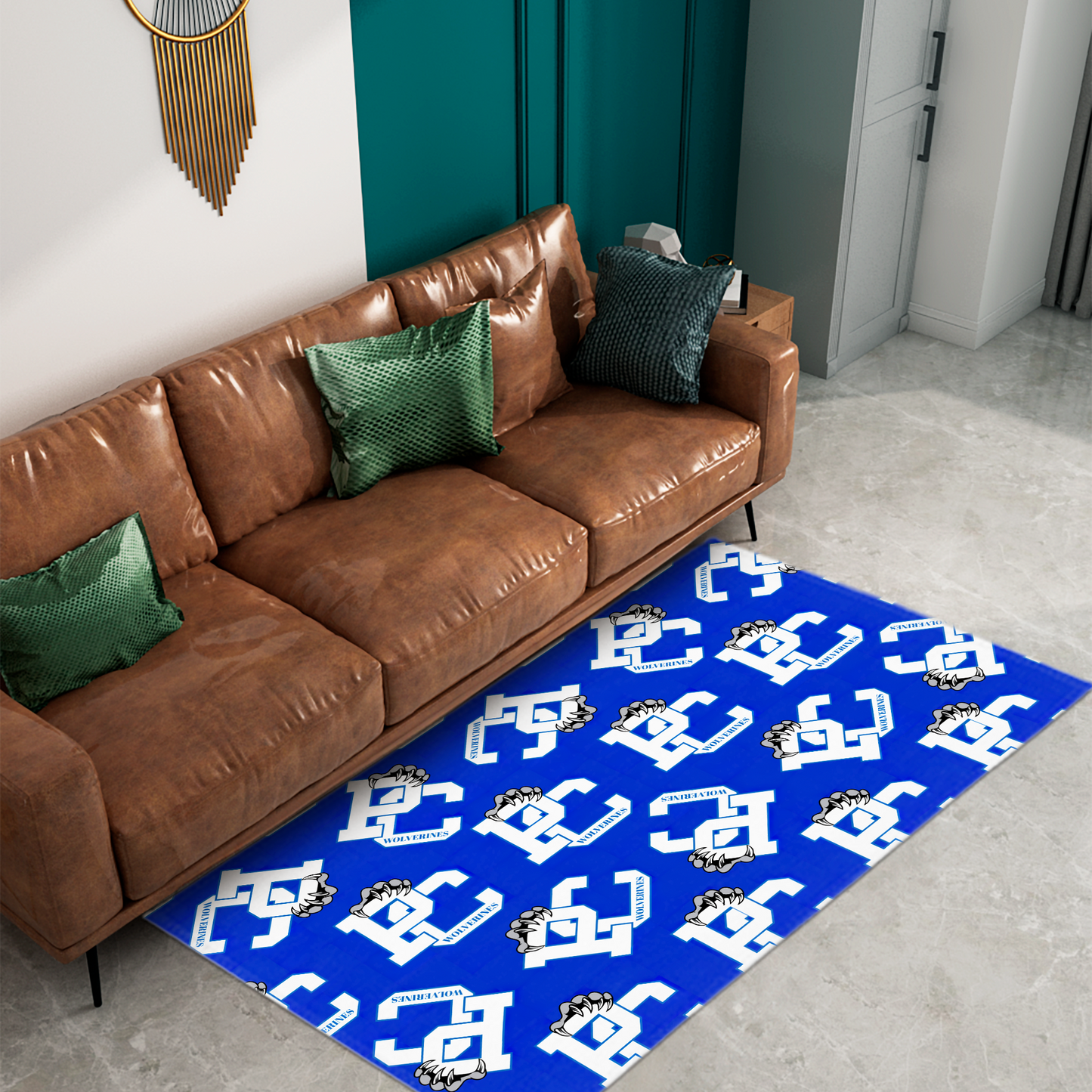 PC Wolverines Claw Logo Pattern Rectangular Area Rugs