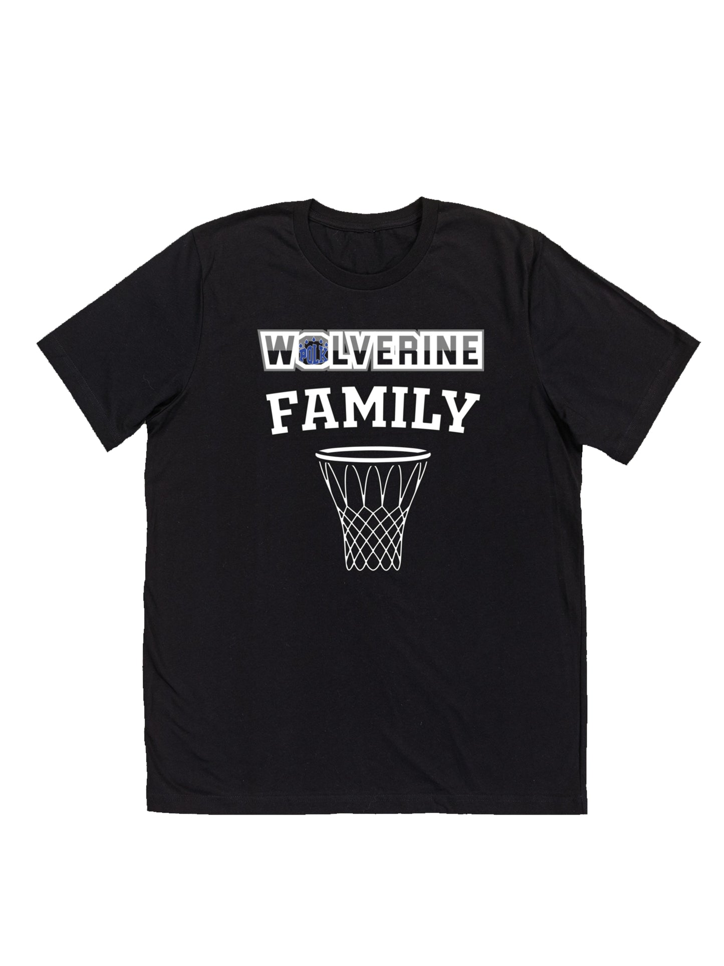 Polk County "Wolverine Family" + Basketball Net Short Sleeve T-shirt