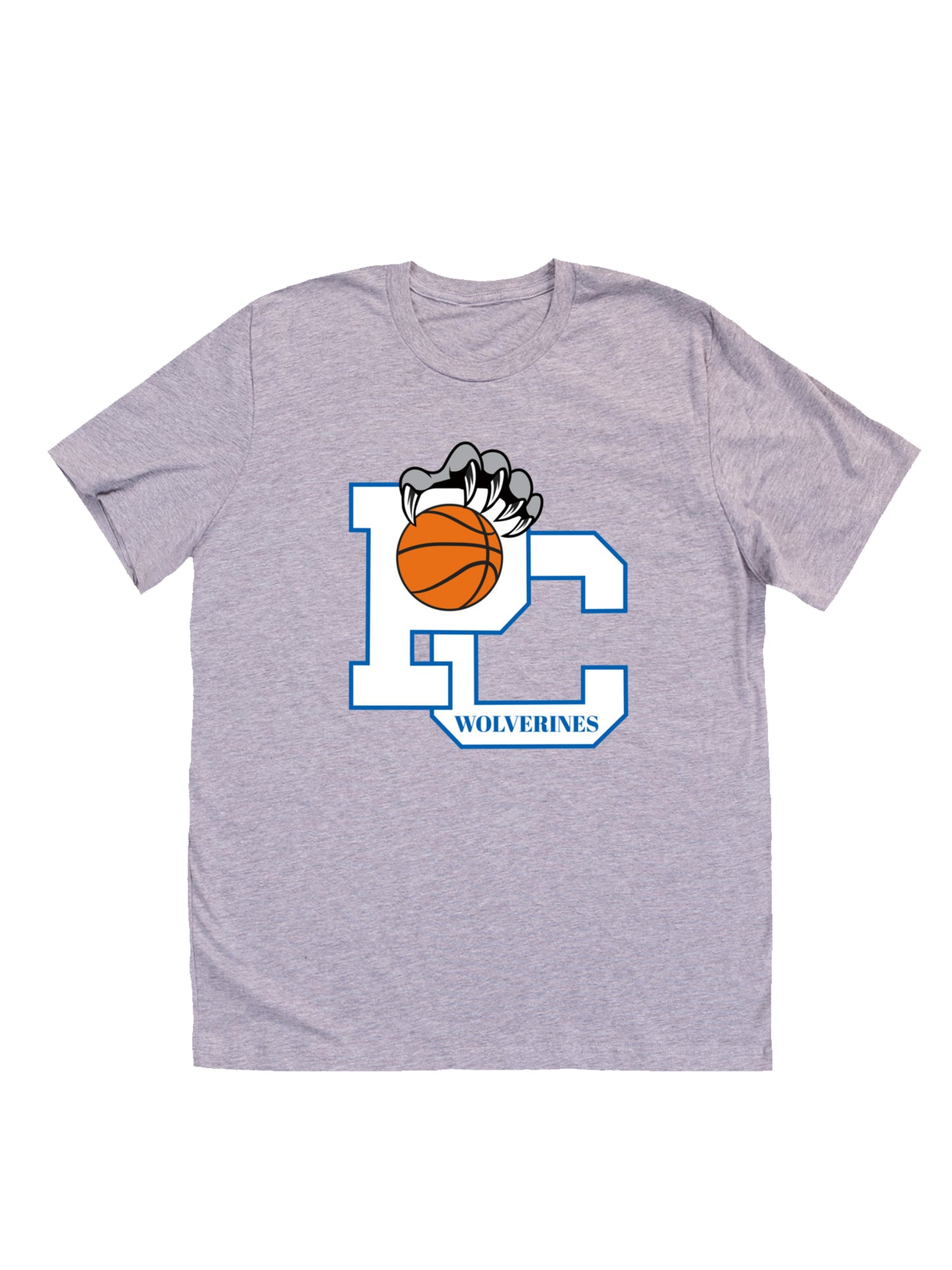 Polk County Basketball Wolverines Claws in White Short Sleeve T-shirt