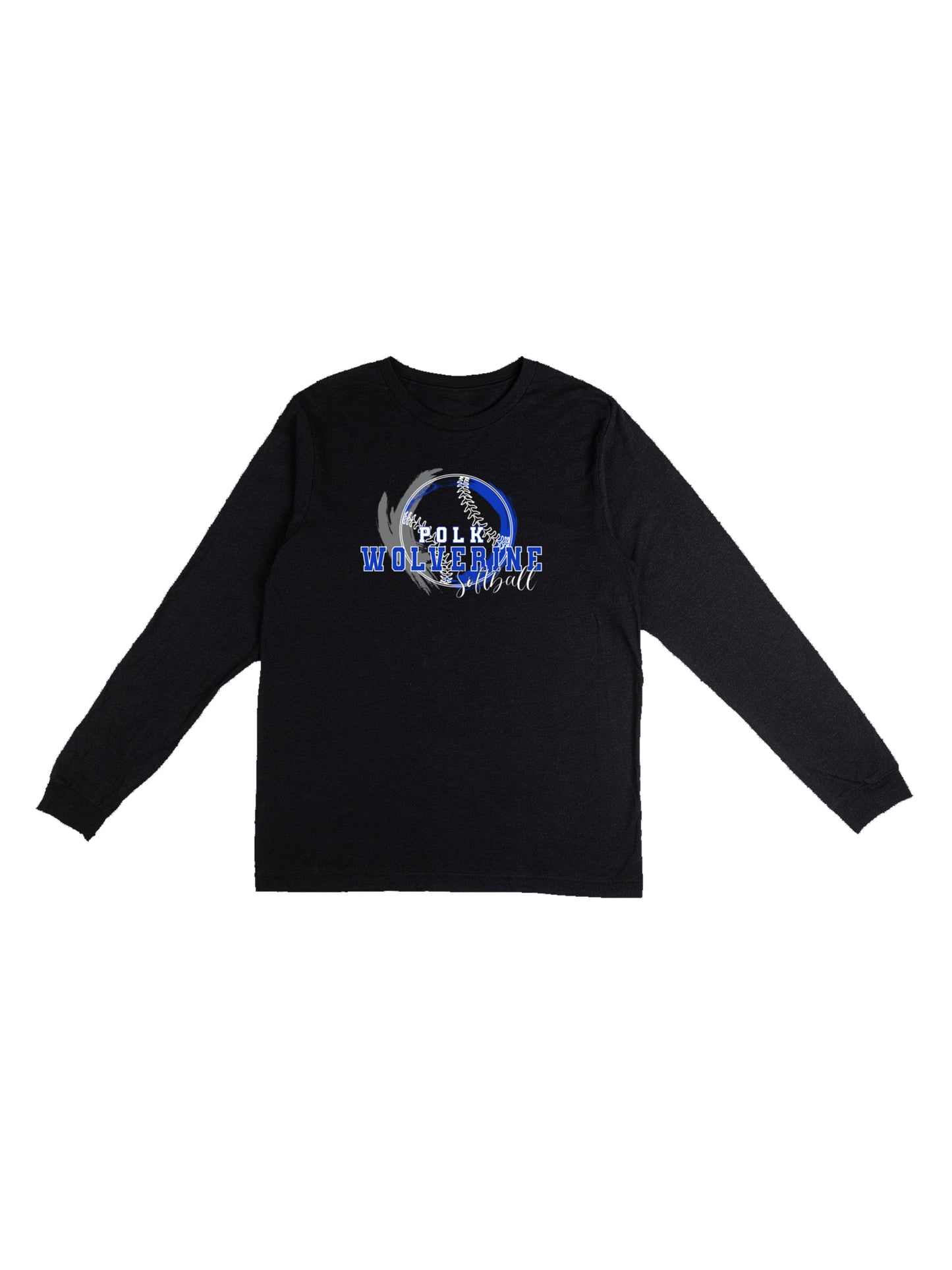 Polk County Wolverines Softball Long Sleeve T-shirt