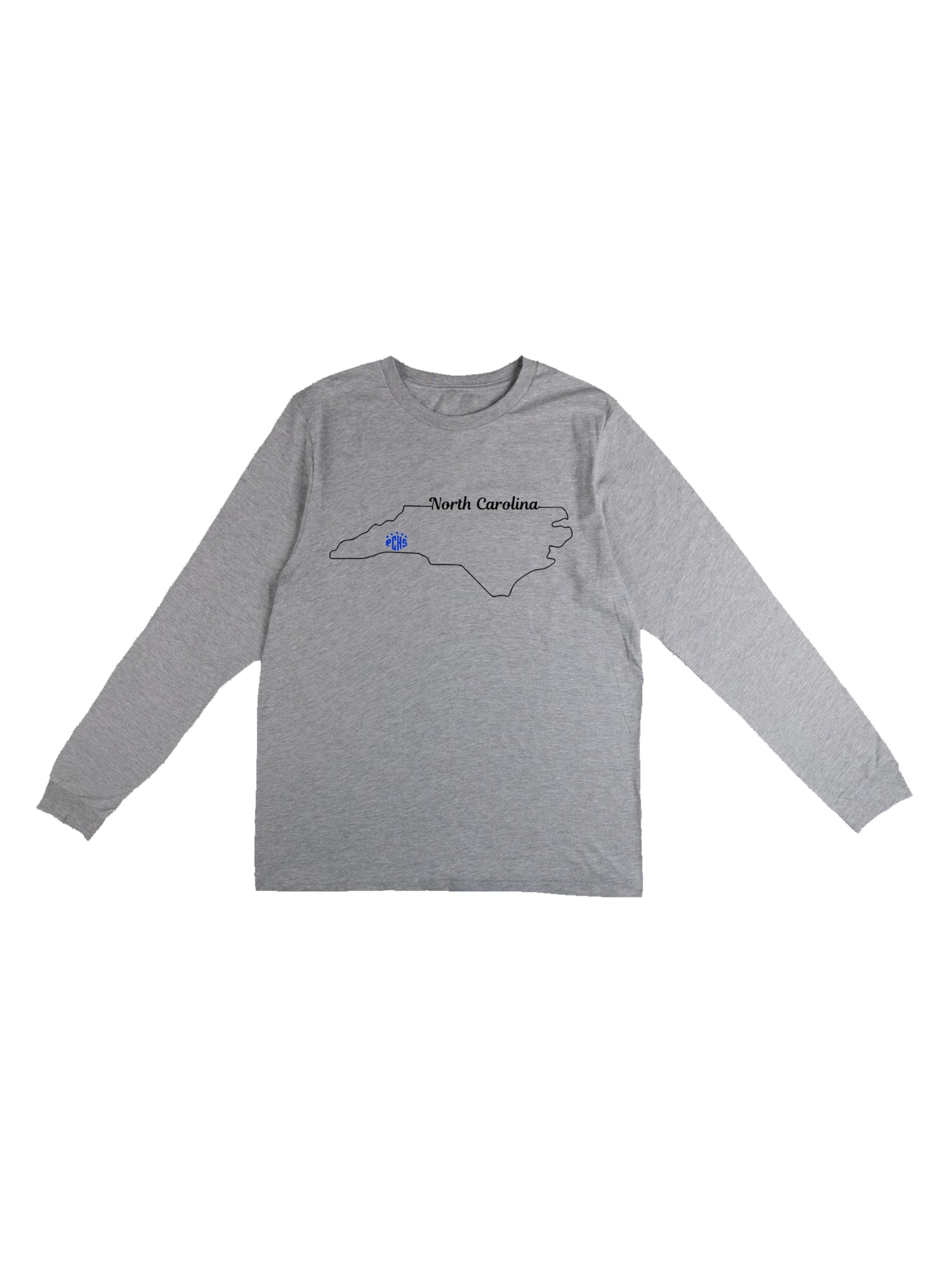 North Carolina Outline & PCHS Paw Logo Long Sleeve T-shirt