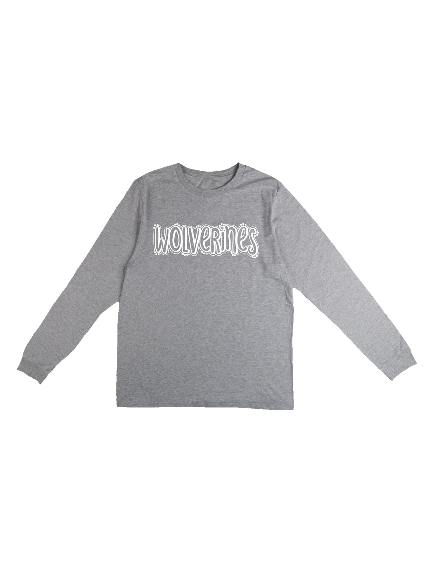 Wolverines Curly Logo Design Long Sleeve T-shirt