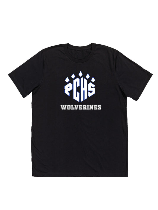 PCHS Paw Wolverines White Logo Short Sleeve T-shirt