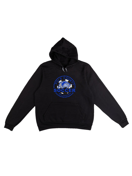 Polk County Wolverines Soccer Blue Logo Fleece Pullover Hoodie