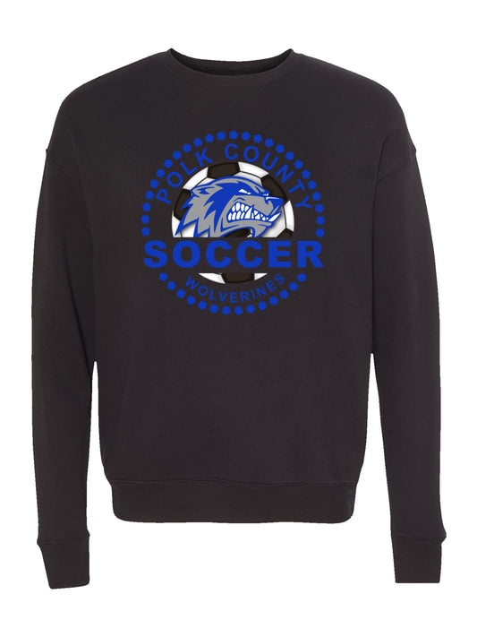 Polk County Wolverines Blue Logo Fleece Drop Shoulder Sweatshirt