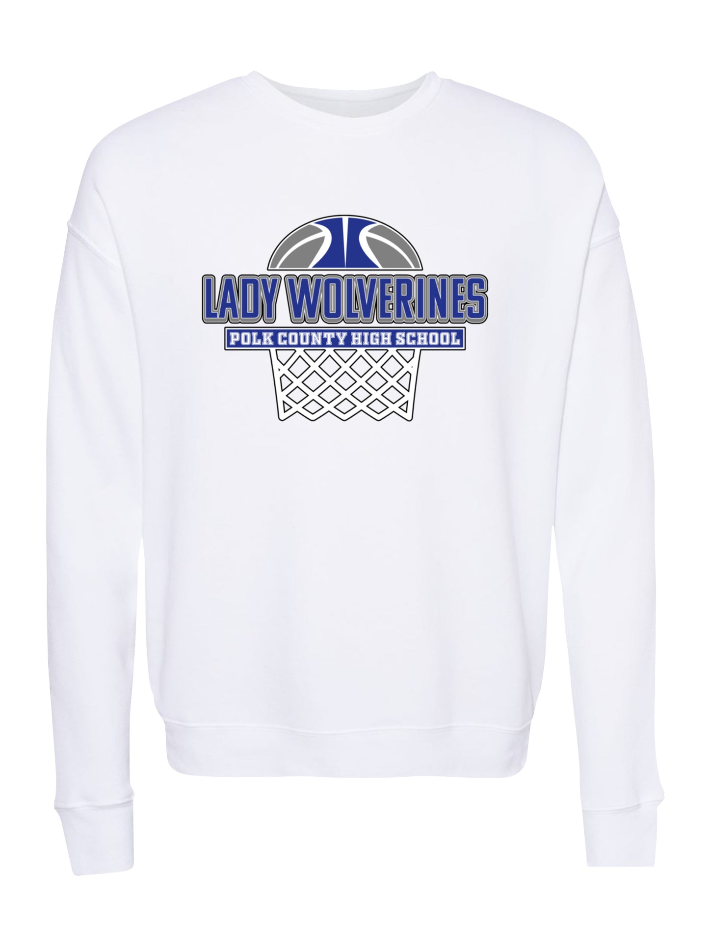 Lady Wolverines PCHS Basketball Design with Unisex Sponge Fleece Drop Shoulder Sweatshirt