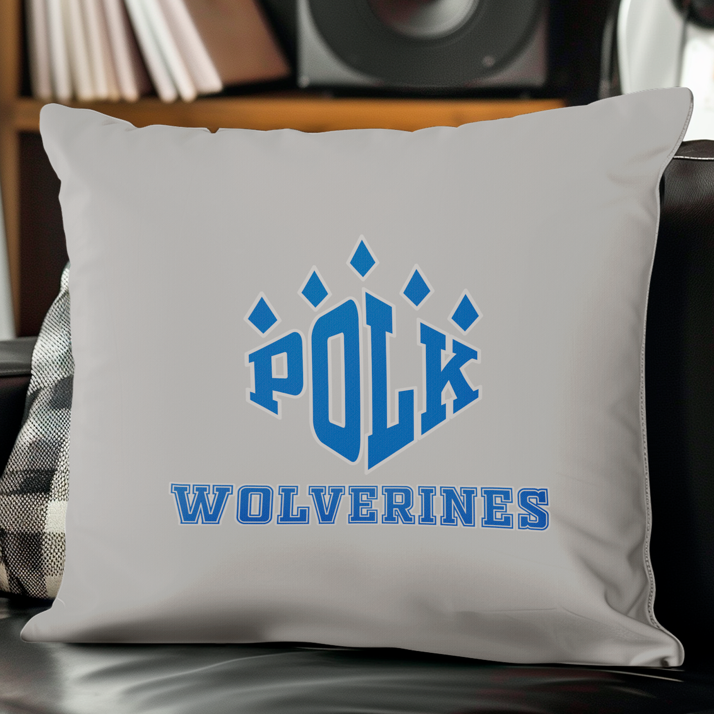 POLK Wolverines Logo Throw Pillows
