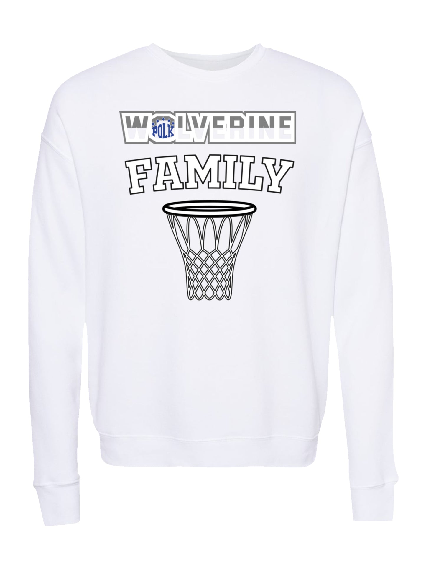Polk County "Wolverine Family" + Basketball Net Fleece Sweatshirt