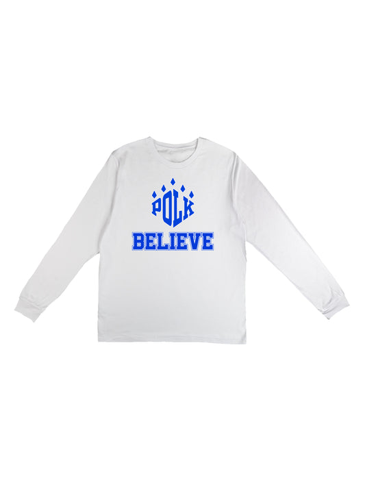 Polk Believe Slogan Long Sleeve T-shirt