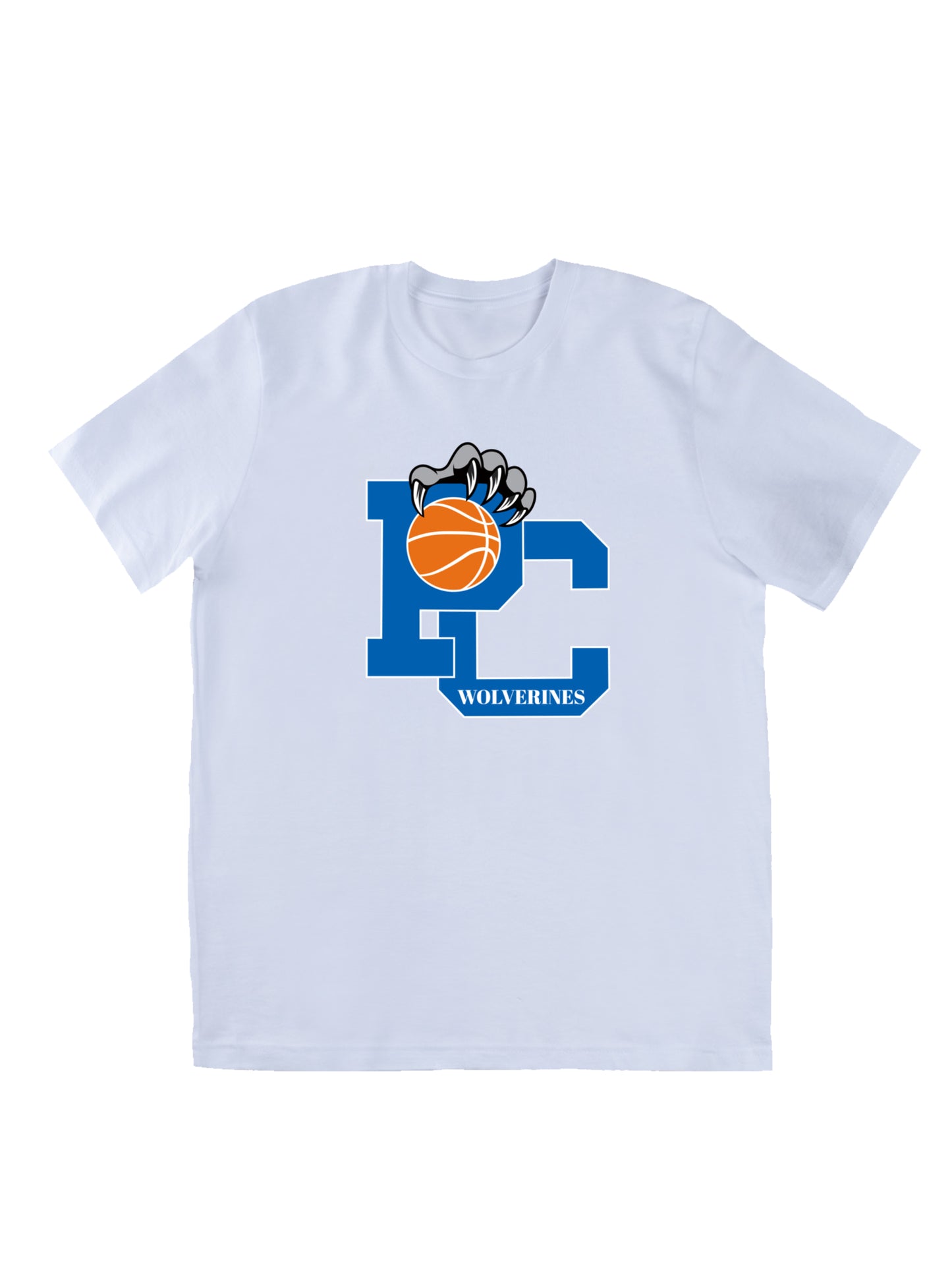 Polk County Basketball Wolverines Claws in Blue Short Sleeve T-shirt