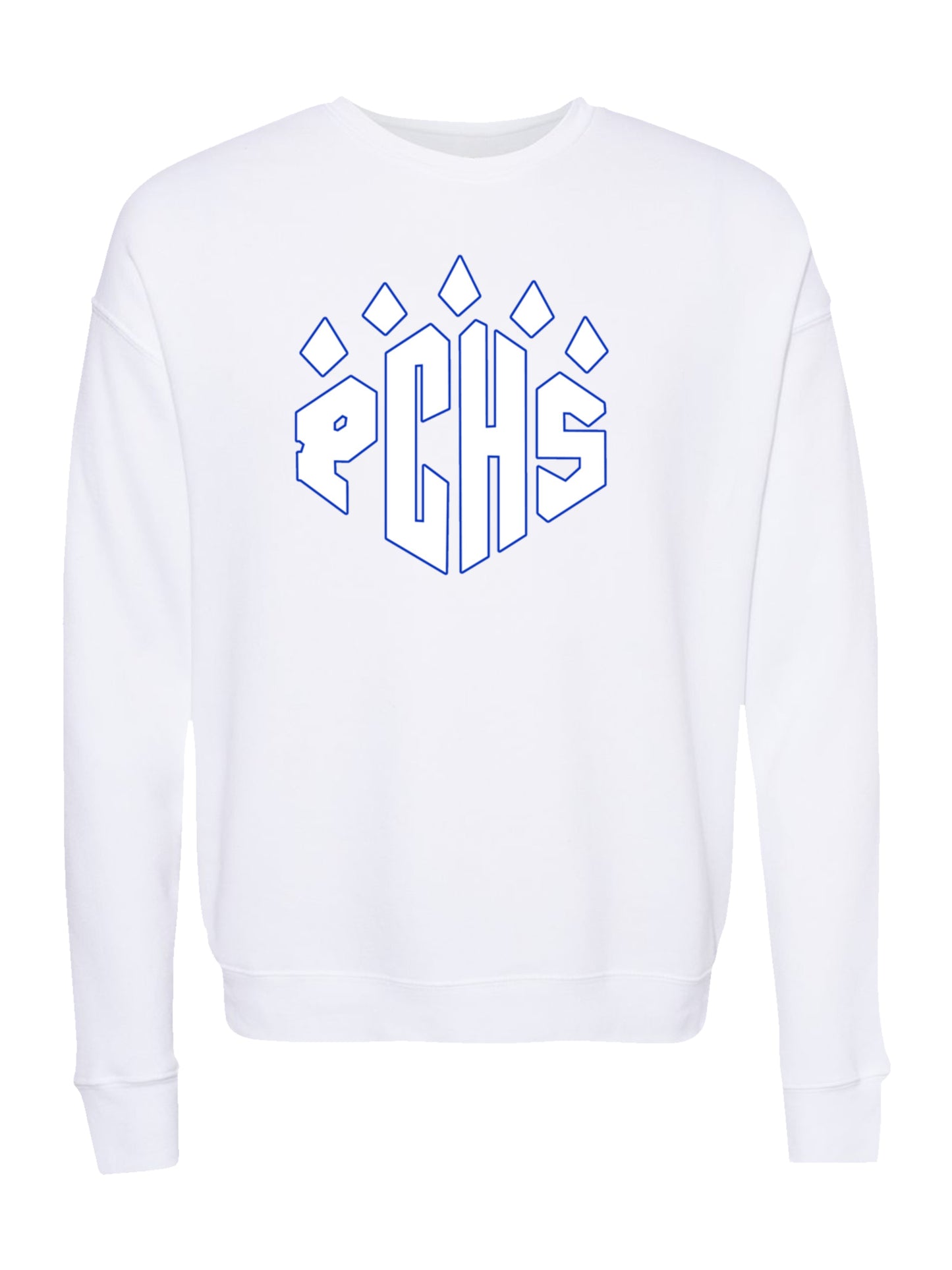 PCHS Paw Logo in White Fleece Sweatshirt