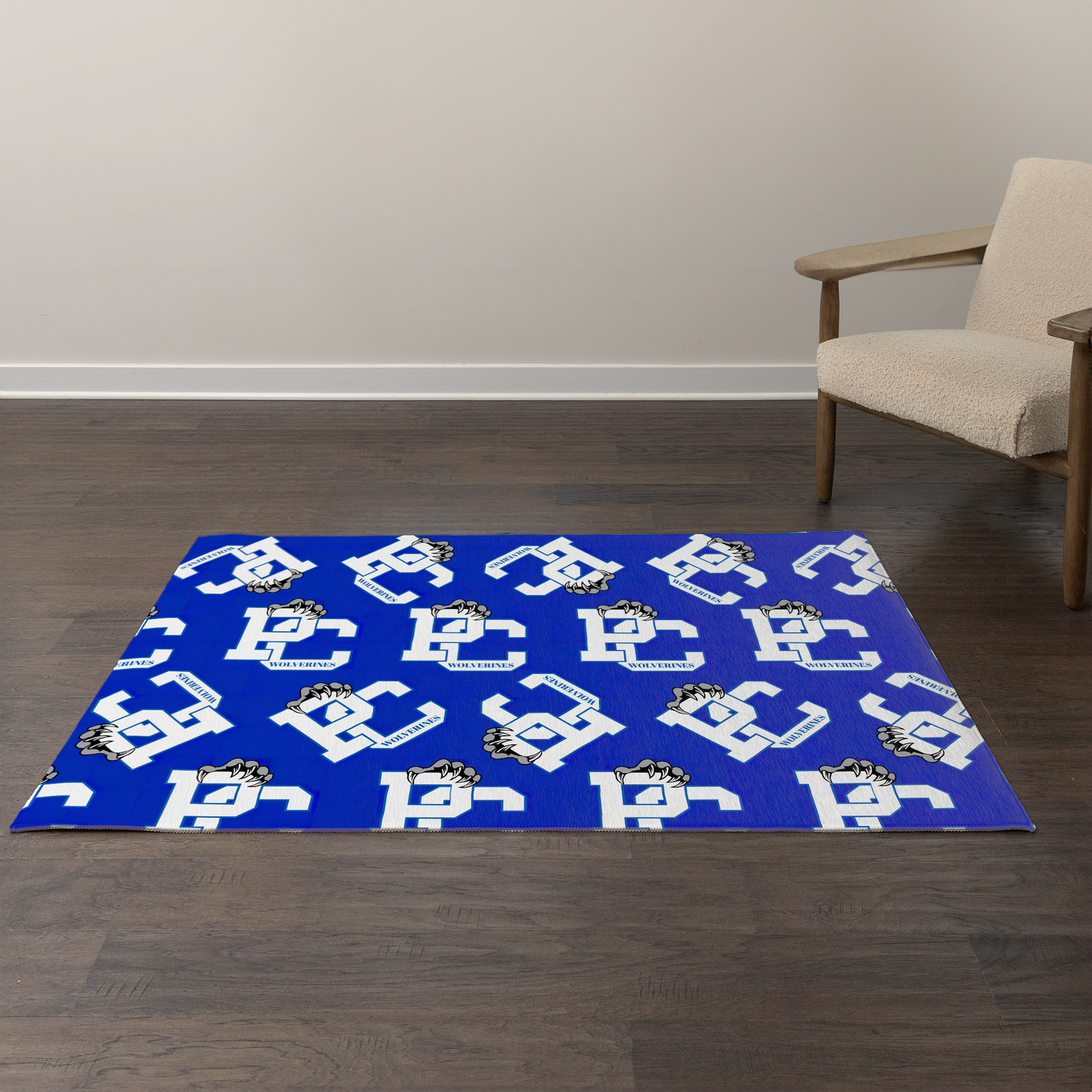 PC Wolverines Claw Logo Pattern Rectangular Area Rugs