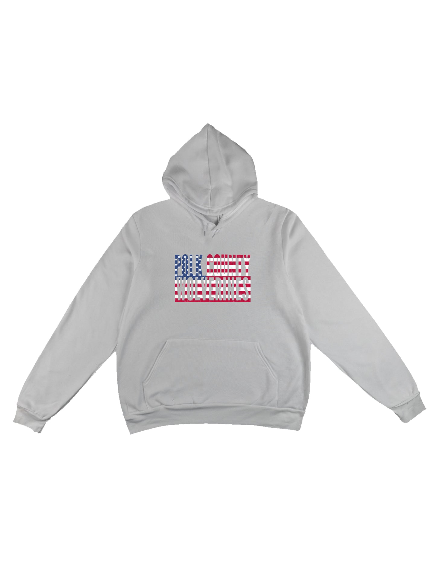 Polk County Wolverines US Flag Design Fleece Pullover Hoodie