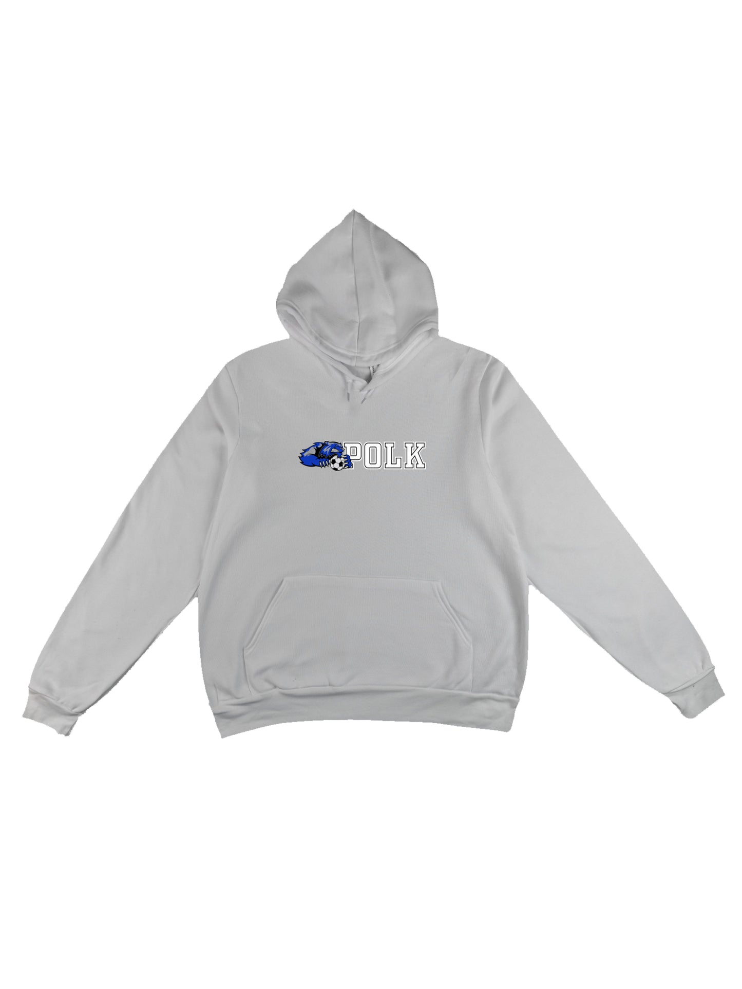 Polk County Wolverine with Soccer Ball White Logo Fleece Pullover Hoodie