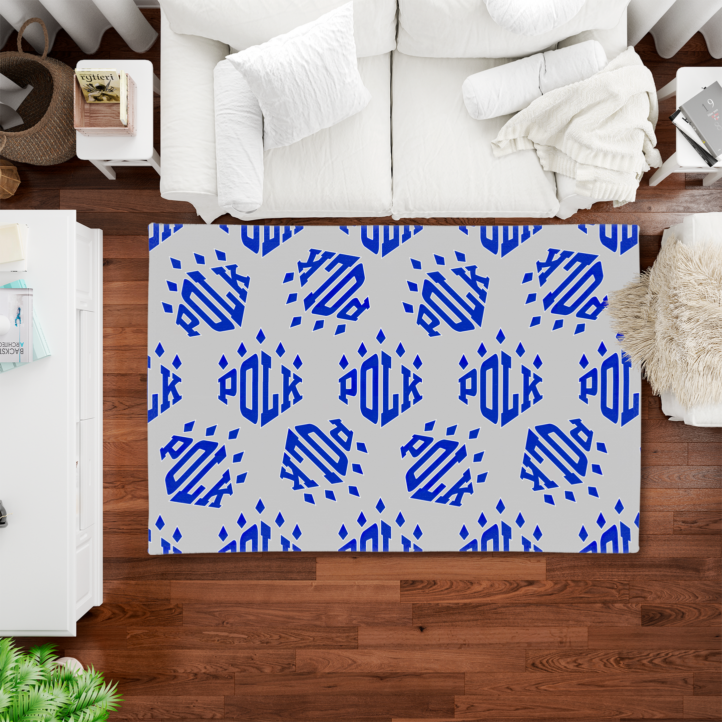 Polk Logo Pattern Rectangular Area Rugs