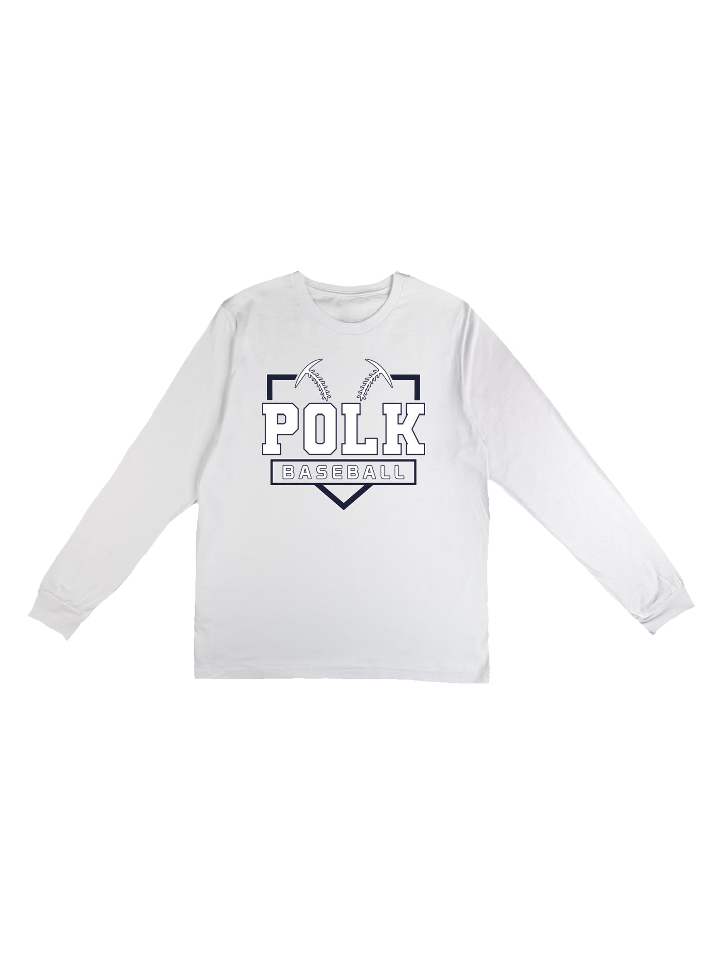 POLK Baseball Logo Long Sleeve T-shirt