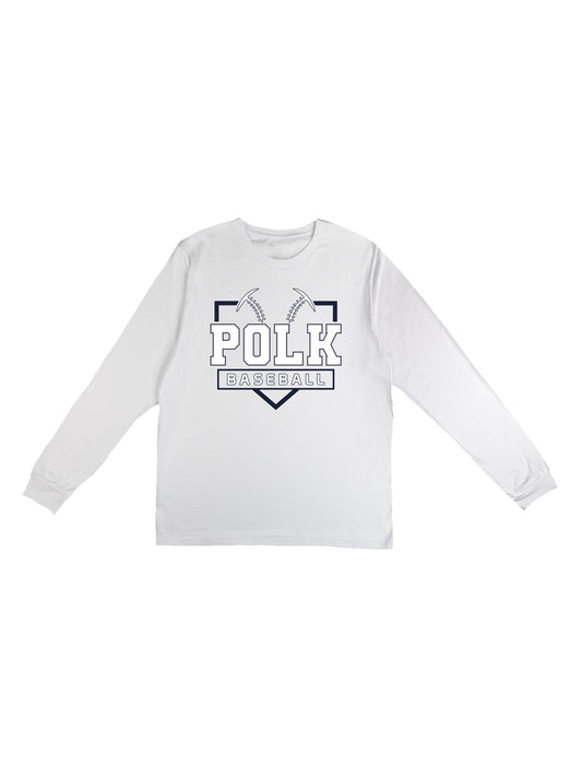 POLK Baseball Logo Long Sleeve T-shirt