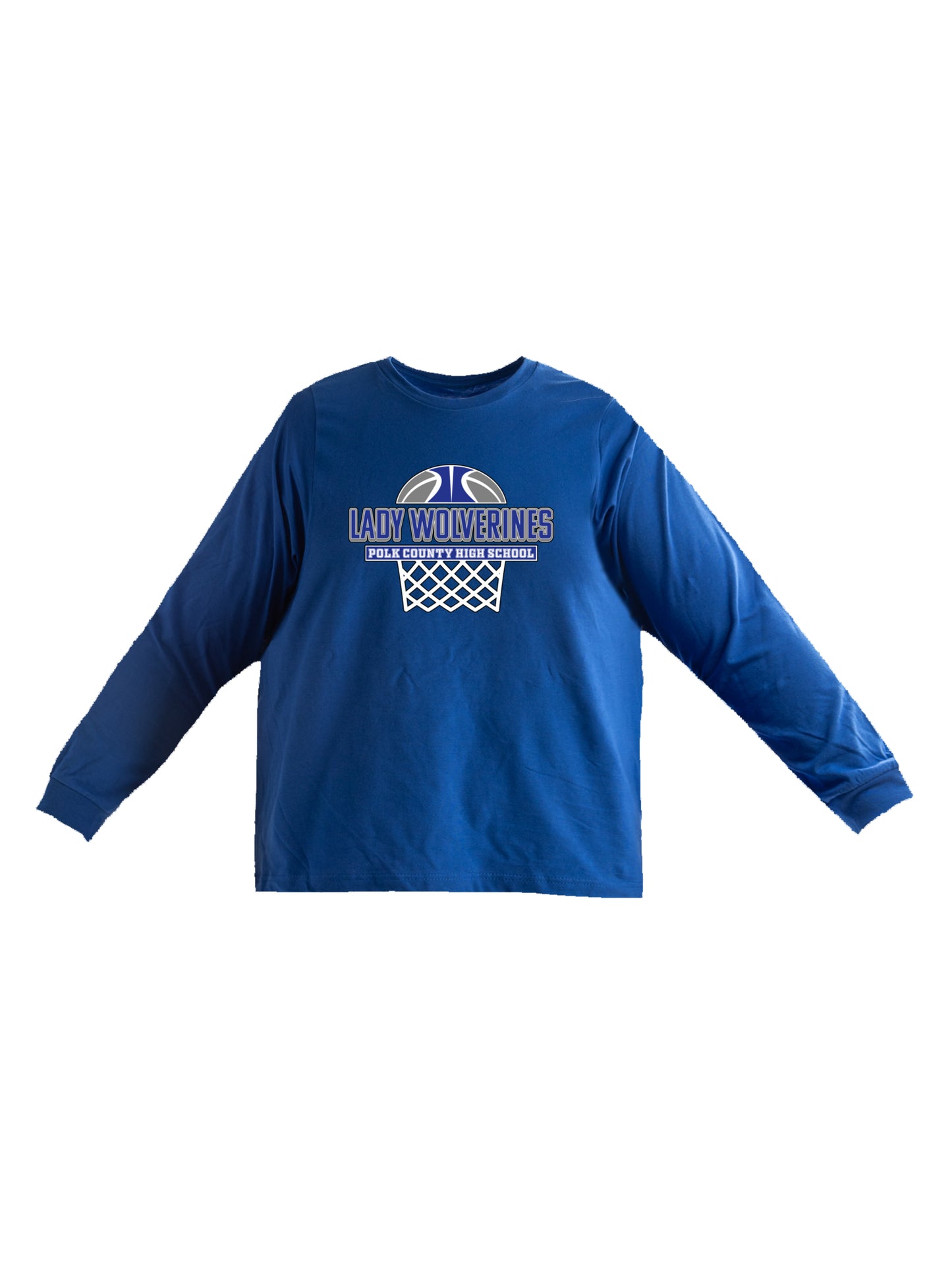 Lady Wolverines PCHS Basketball Design Long Sleeve T-shirt