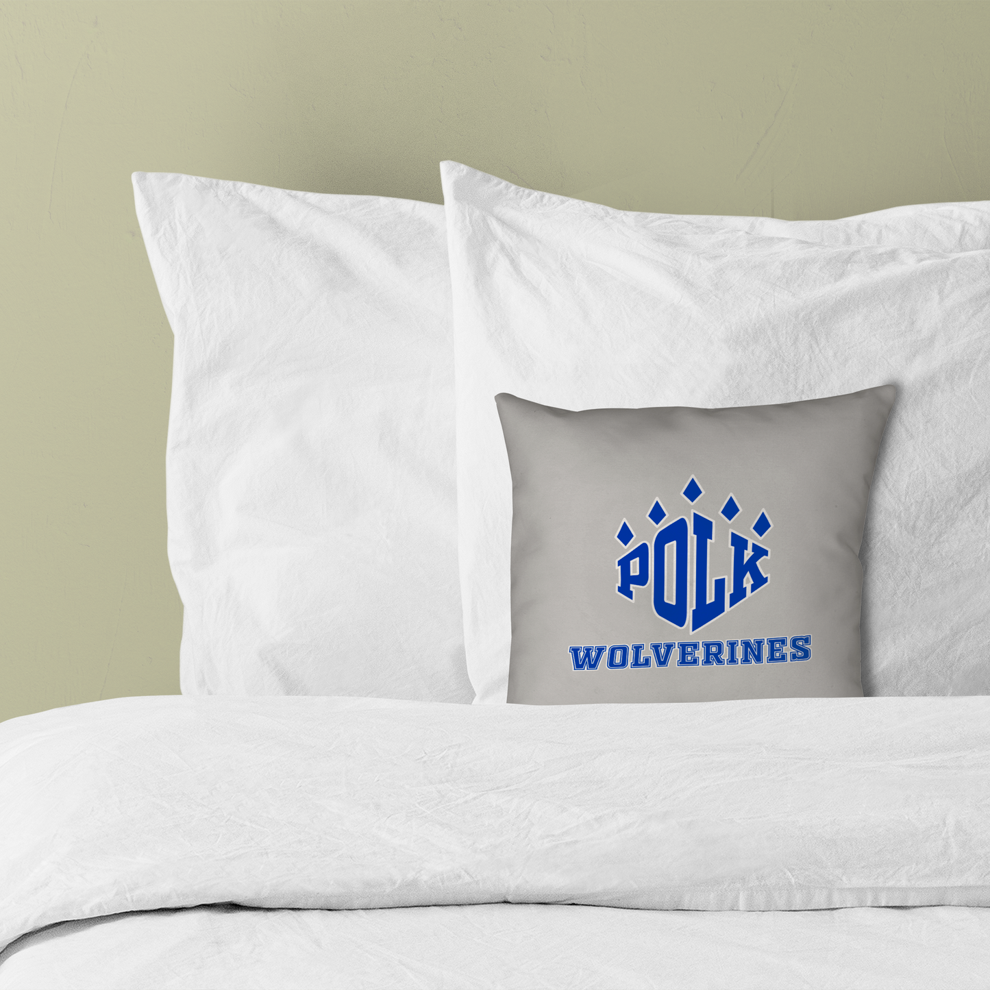 POLK Wolverines Logo Throw Pillows