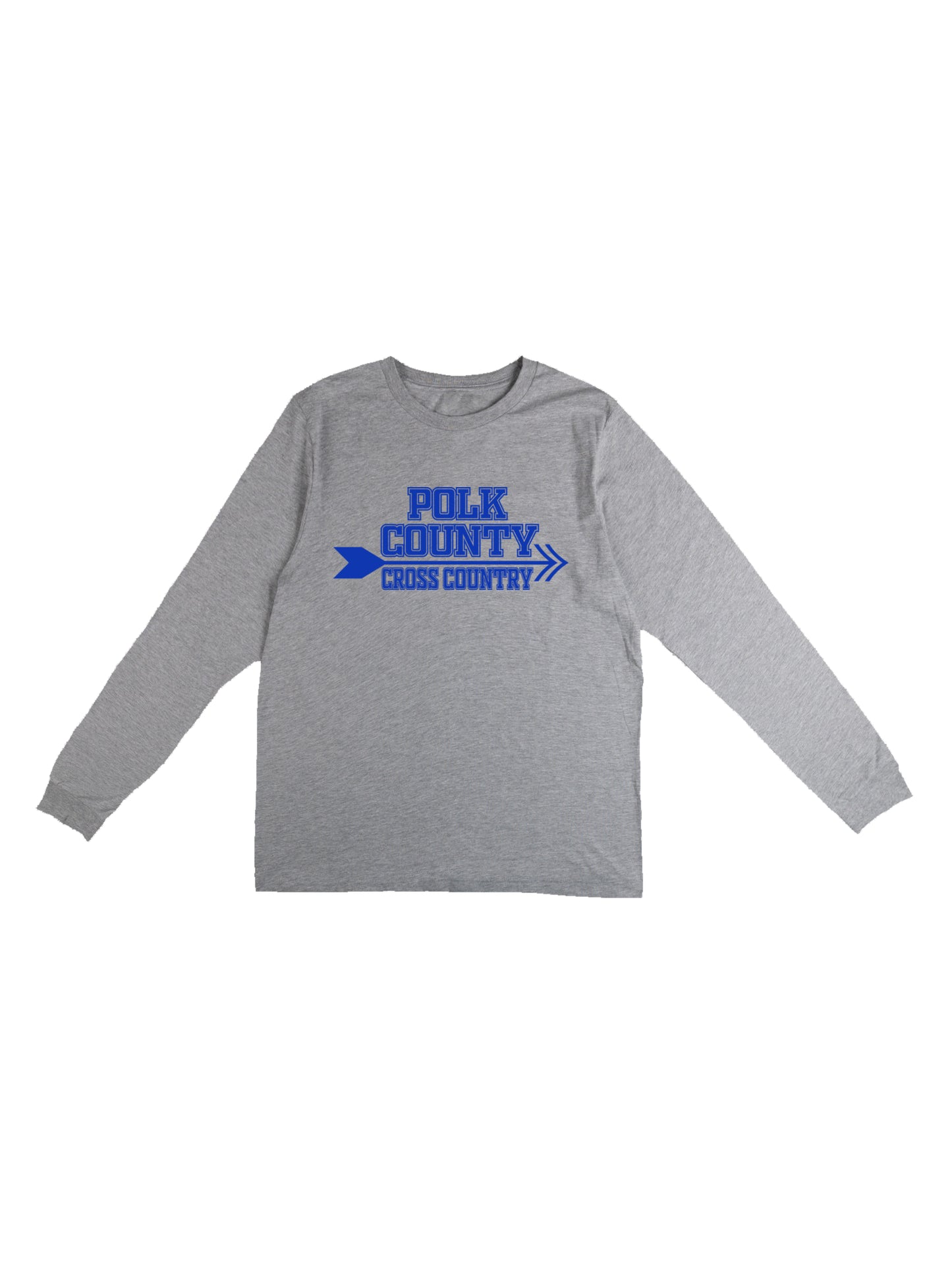 Polk County Cross Country Blue Logo Long Sleeve T-shirt