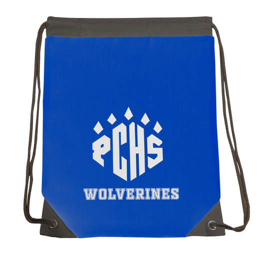 PCHS Wolverines White Paw Logo Drawstring Gymbag