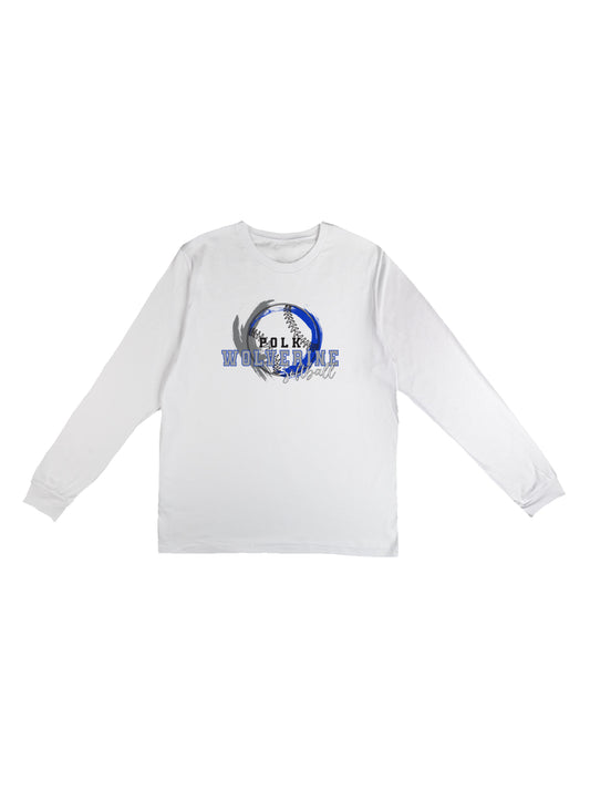 Polk County Wolverines Softball Black Stitch Long Sleeve T-shirt
