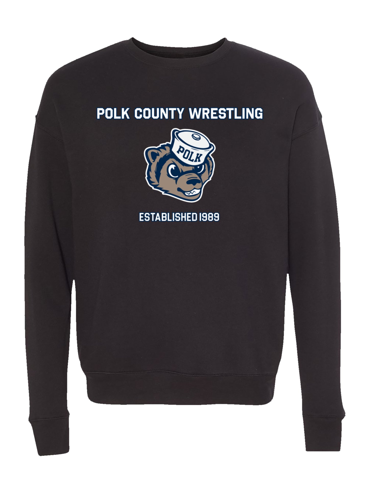 Polk County Wrestling with Mascot Design Fleece Sweatshirt