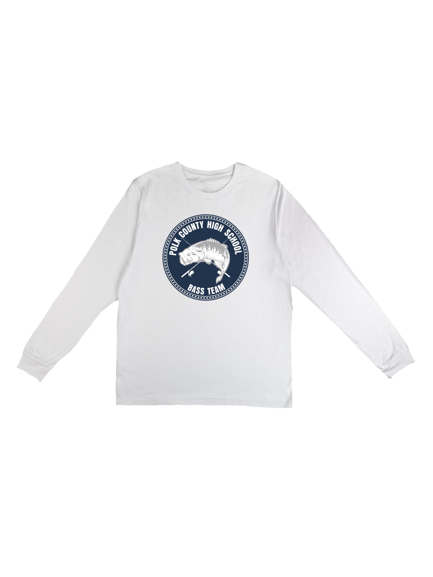 PCHS Bass Team Patch Design Long Sleeve T-shirt