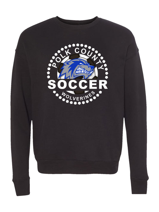 Polk County Wolverines Soccer White Logo Fleece Sweatshirt