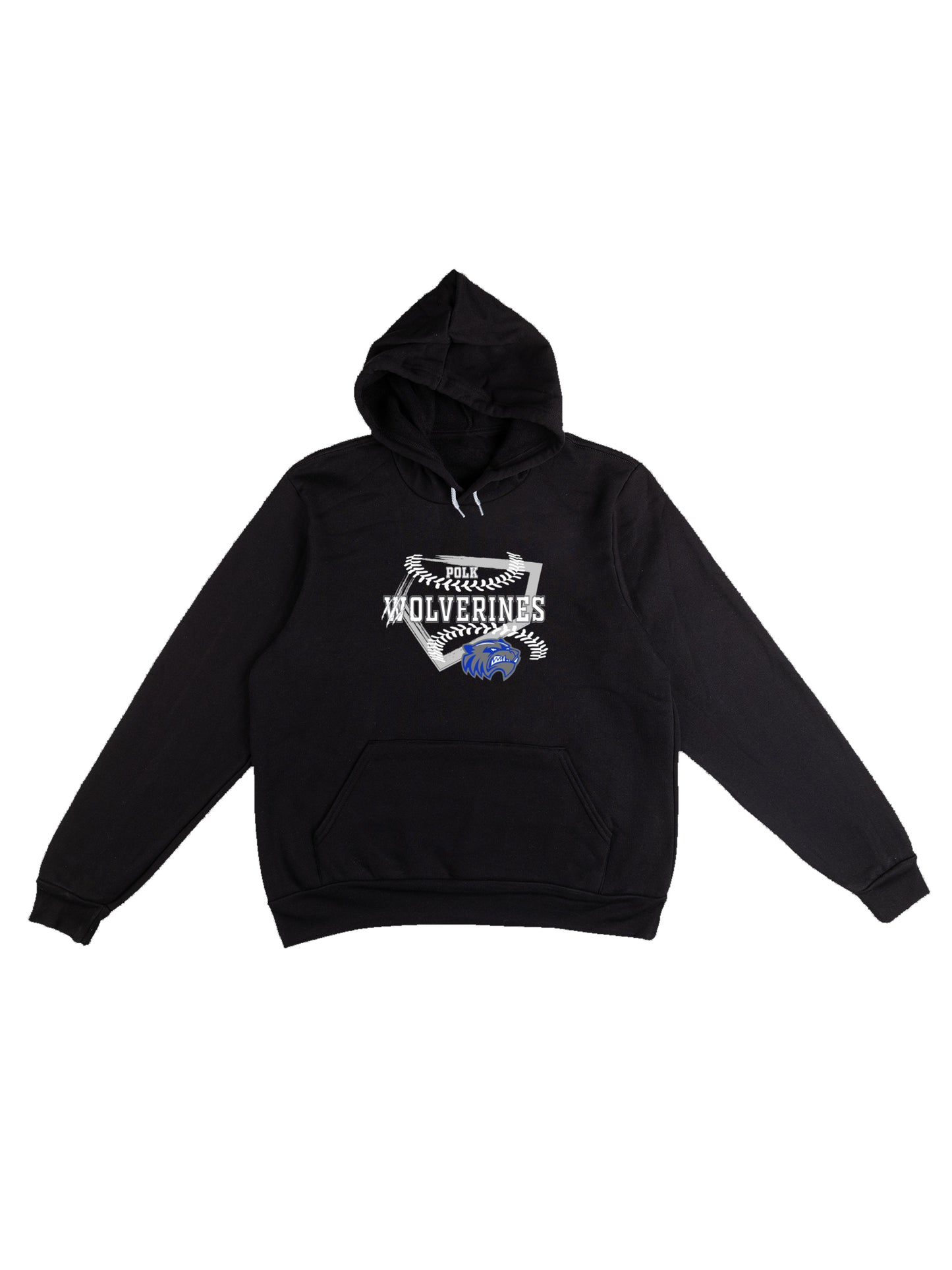 Polk County Schools Wolverines Homeplate White Logo Fleece Pullover Hoodie
