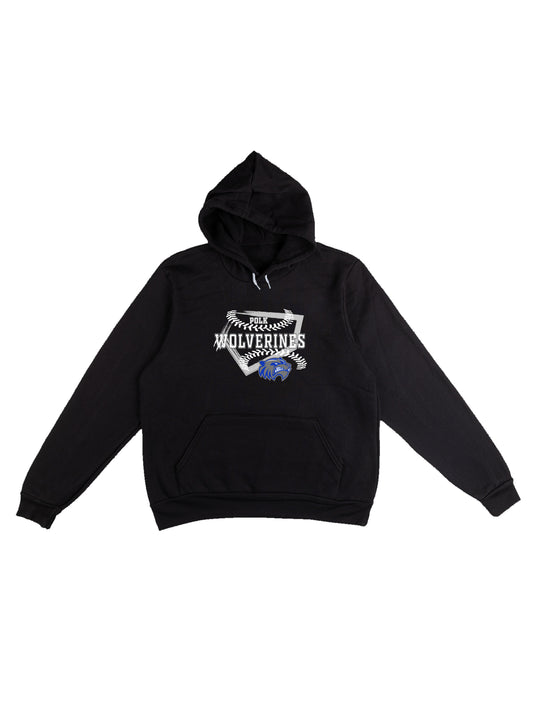Polk County Schools Wolverines Homeplate White Logo Fleece Pullover Hoodie