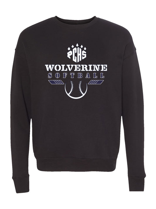 PCHS Wolverine Softball Logo Fleece Sweatshirt