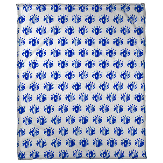 PCHS Paw Logo Pattern, Blue 50"x60" Fleece Blanket