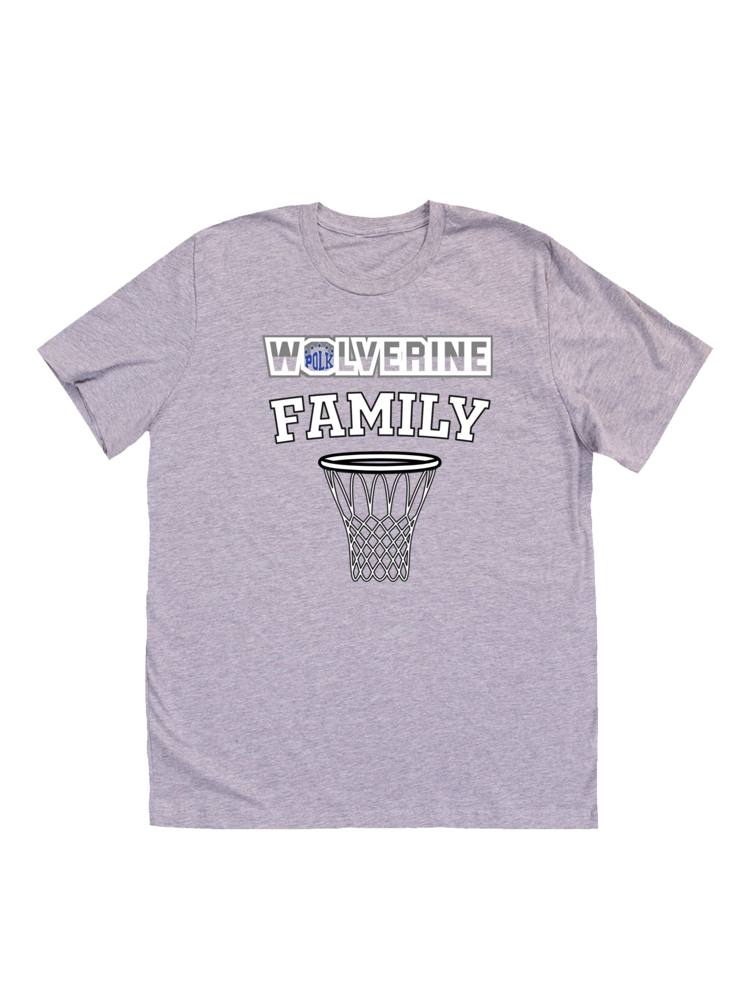 Polk County "Wolverine Family" + Basketball Net Short Sleeve T-shirt